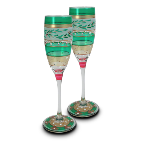 green-moroccan-inspired-champagne-flute