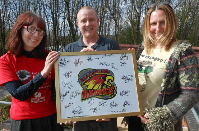 Blackburn Hawks signed plaque auctioned off