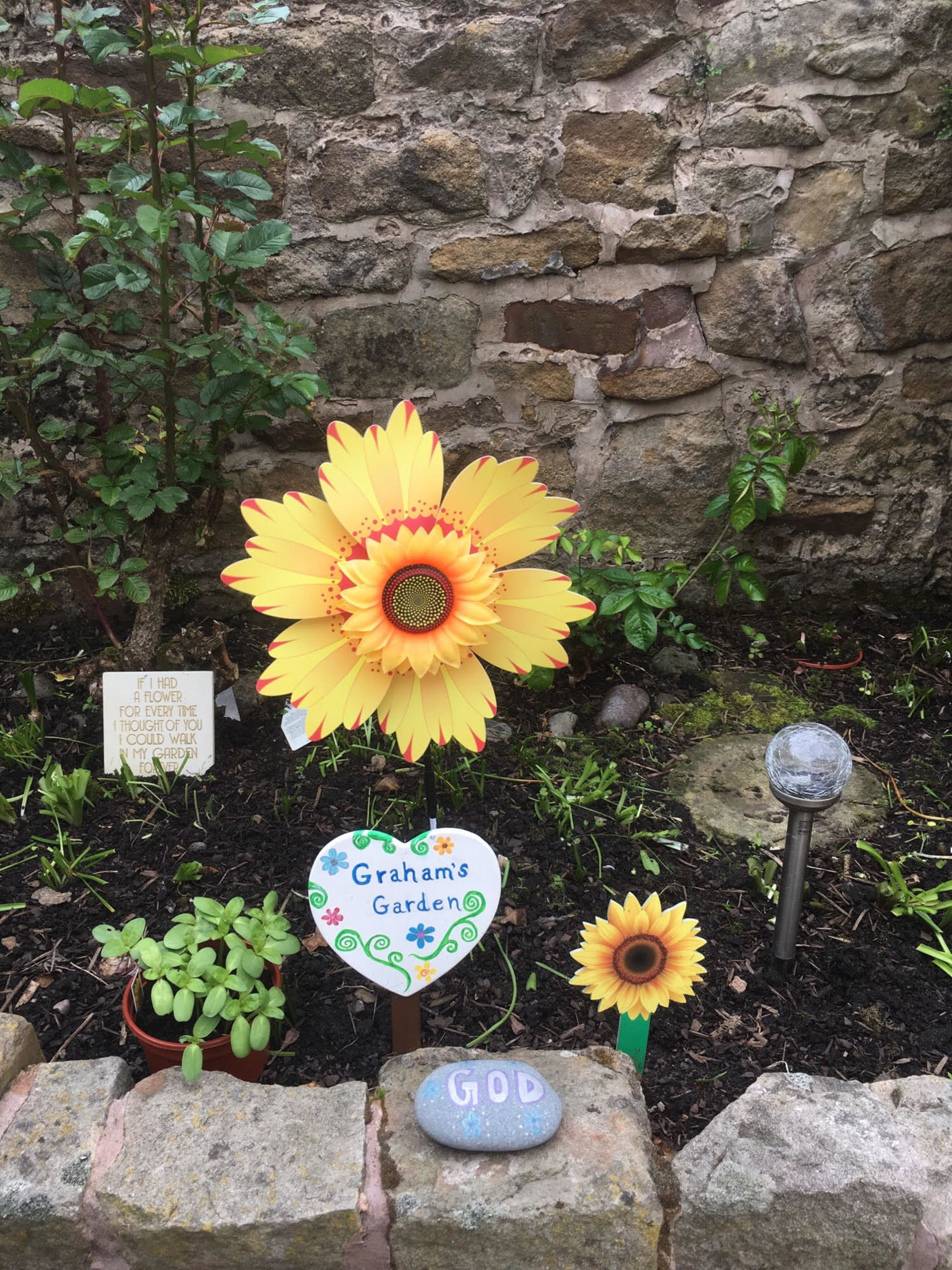 Mary Pomfret's garden in memory of her late husband