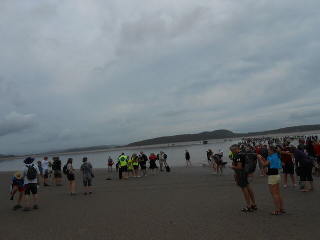 Intrepid supporters cross Morecambe Bay sands