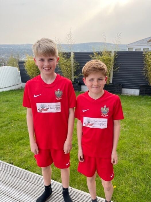 Jack and Tom AFC Darwen Red kit front