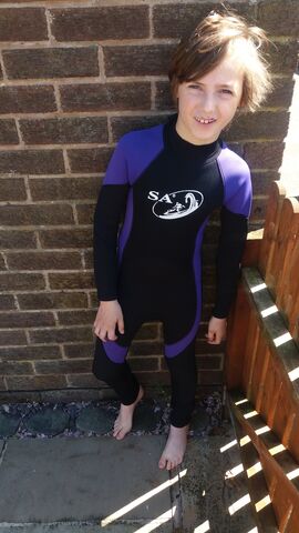 Dylan, 9, swims in memory of Granpa