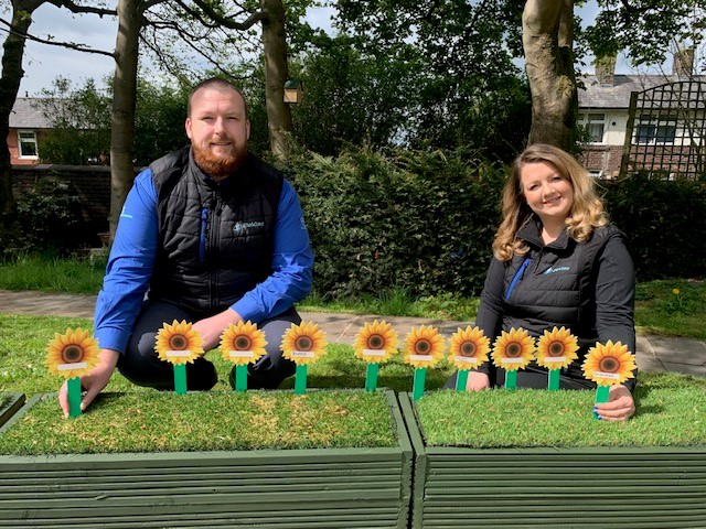 Charlotte and Carl at Sunflower Memory Garden